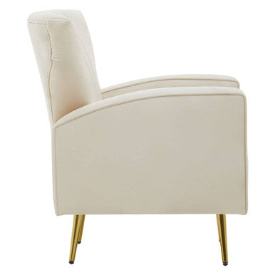 Natural Velvet Armchair | Hayley