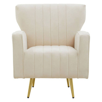 Natural Velvet Armchair | Hayley