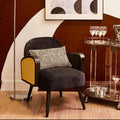 Black Velvet and Rattan Armchair | Hala