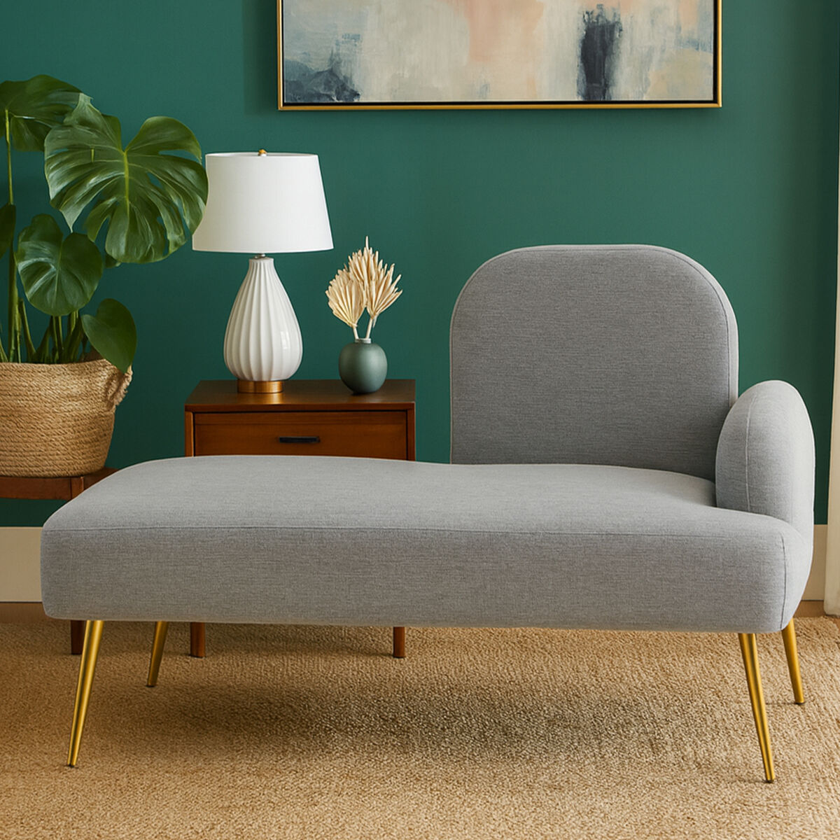 Grey Right Hand Chaise Longue | Heather
