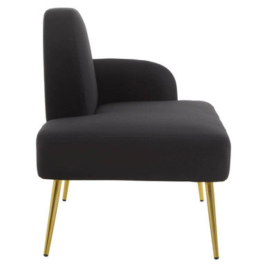 Black Right Hand Chaise Longue | Heather