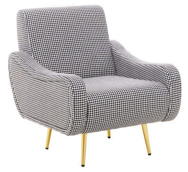 Black and White Houndstooth Pattern Armchair | Holli