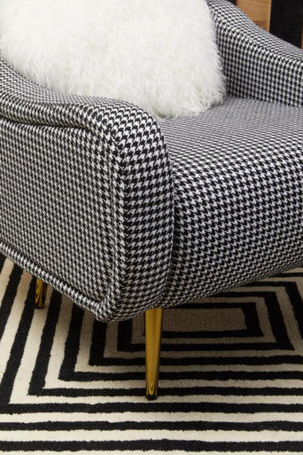 Black and White Houndstooth Pattern Armchair | Holli