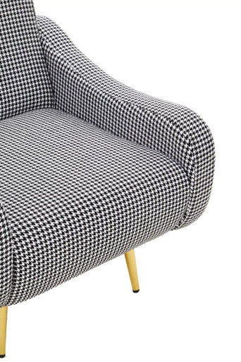 Black and White Houndstooth Pattern Armchair | Holli