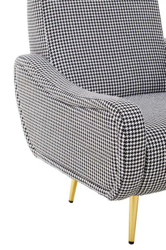 Black and White Houndstooth Pattern Armchair | Holli