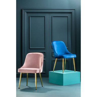 Dusky Pink Velvet Dining Chair | Demi