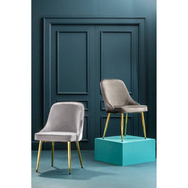 Grey Velvet Dining Chair | Demi