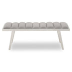 Grey Velvet Bench with Brushed Silver Frame | Gilden