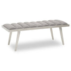Grey Velvet Bench with Brushed Silver Frame | Gilden