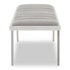 Grey Velvet Bench with Brushed Silver Frame | Gilden
