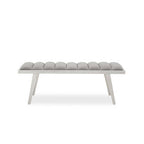 Grey Velvet Bench with Brushed Silver Frame | Gilden