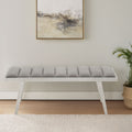 Grey Velvet Bench with Brushed Silver Frame | Gilden