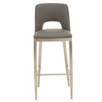 Grey Leather Effect Bar Chair | Gilden