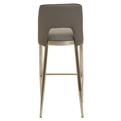 Grey Leather Effect Bar Chair | Gilden