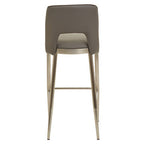Grey Leather Effect Bar Chair | Gilden
