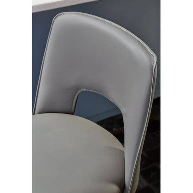 Grey Leather Effect Bar Chair | Gilden