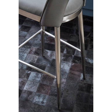 Grey Leather Effect Bar Chair | Gilden