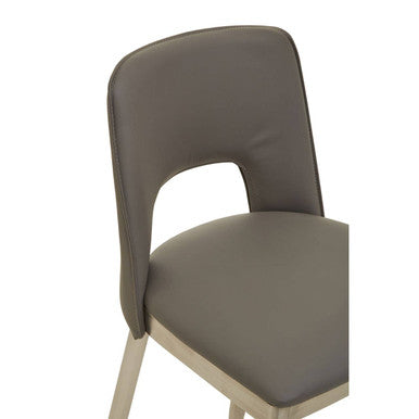 Grey Leather Effect Bar Chair | Gilden