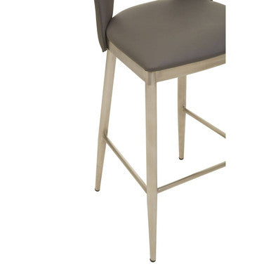 Grey Leather Effect Bar Chair | Gilden