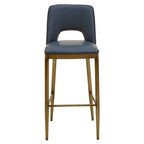 Blue Leather Effect Bar Chair | Gilden