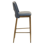 Blue Leather Effect Bar Chair | Gilden