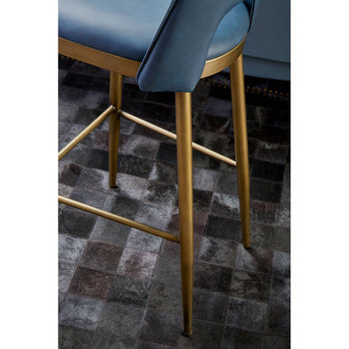 Blue Leather Effect Bar Chair | Gilden