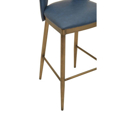 Blue Leather Effect Bar Chair | Gilden