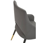 Grey Leather Effect Dining Chair with Gold Tip Legs | Gilden