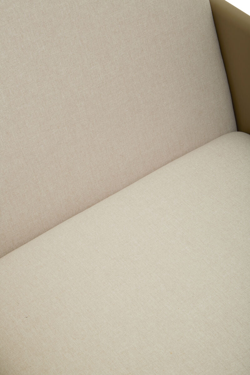 White Fabric and Brown Faux Leather Dining Chair | Gilden