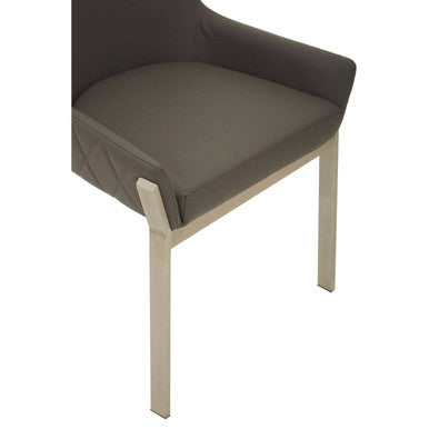Grey Faux Leather Dining Chair | Gilden