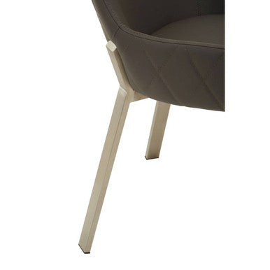 Grey Faux Leather Dining Chair | Gilden