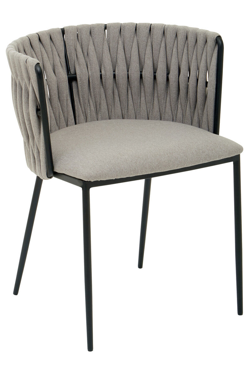 Grey Dining Chair with Woven Back | Gilden