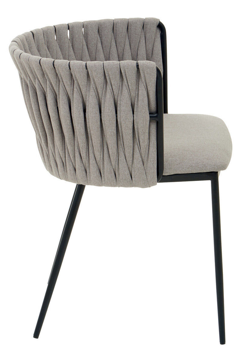 Grey Dining Chair with Woven Back | Gilden
