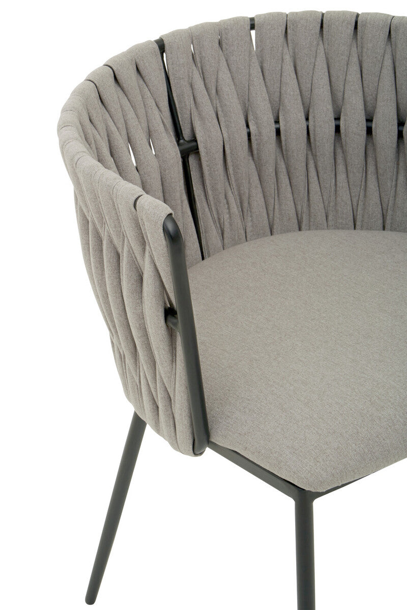 Grey Dining Chair with Woven Back | Gilden