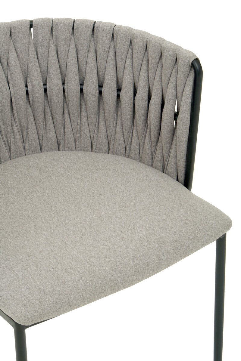 Grey Dining Chair with Woven Back | Gilden