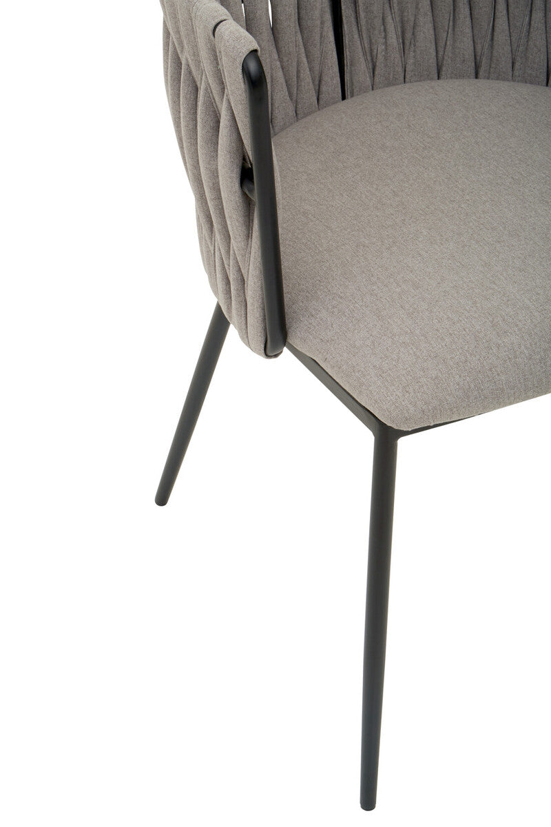 Grey Dining Chair with Woven Back | Gilden