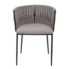 Grey Dining Chair with Woven Back | Gilden