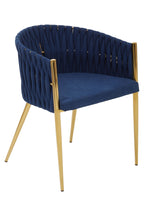 Blue Dining Chair with Woven Back | Gilden