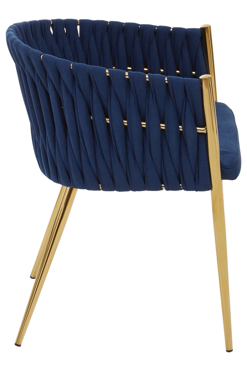 Blue Dining Chair with Woven Back | Gilden
