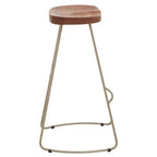 Acacia Wood and Antique Silver Bar Stool | Nandri