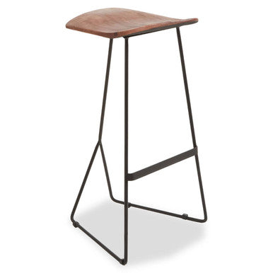 Acacia Wood with Black Frame Bar Stool | Nandri