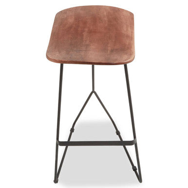 Acacia Wood with Black Frame Bar Stool | Nandri