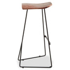 Acacia Wood with Black Frame Bar Stool | Nandri