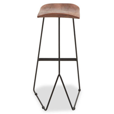 Acacia Wood with Black Frame Bar Stool | Nandri