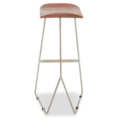 Acacia Wood with Antique Silver Frame Bar Stool | Nandri