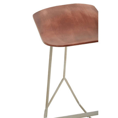Acacia Wood with Antique Silver Frame Bar Stool | Nandri