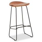 Acacia Wood and Black Frame Bar Stool | Nandri