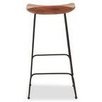 Acacia Wood and Black Frame Bar Stool | Nandri