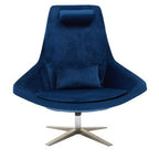 Navy Velvet Swivel Lounge Chair | Kalo