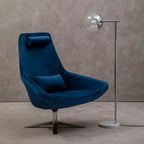 Navy Velvet Swivel Lounge Chair | Kalo